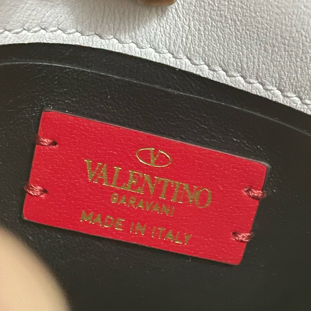 Valentino Garavani White Mini VLogo Top Handle Bag with Gold Hardware - Picture 11 of 12